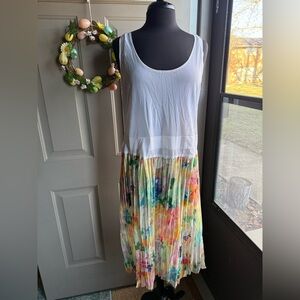 Vintage sheer floral skirt slip dress, size 10